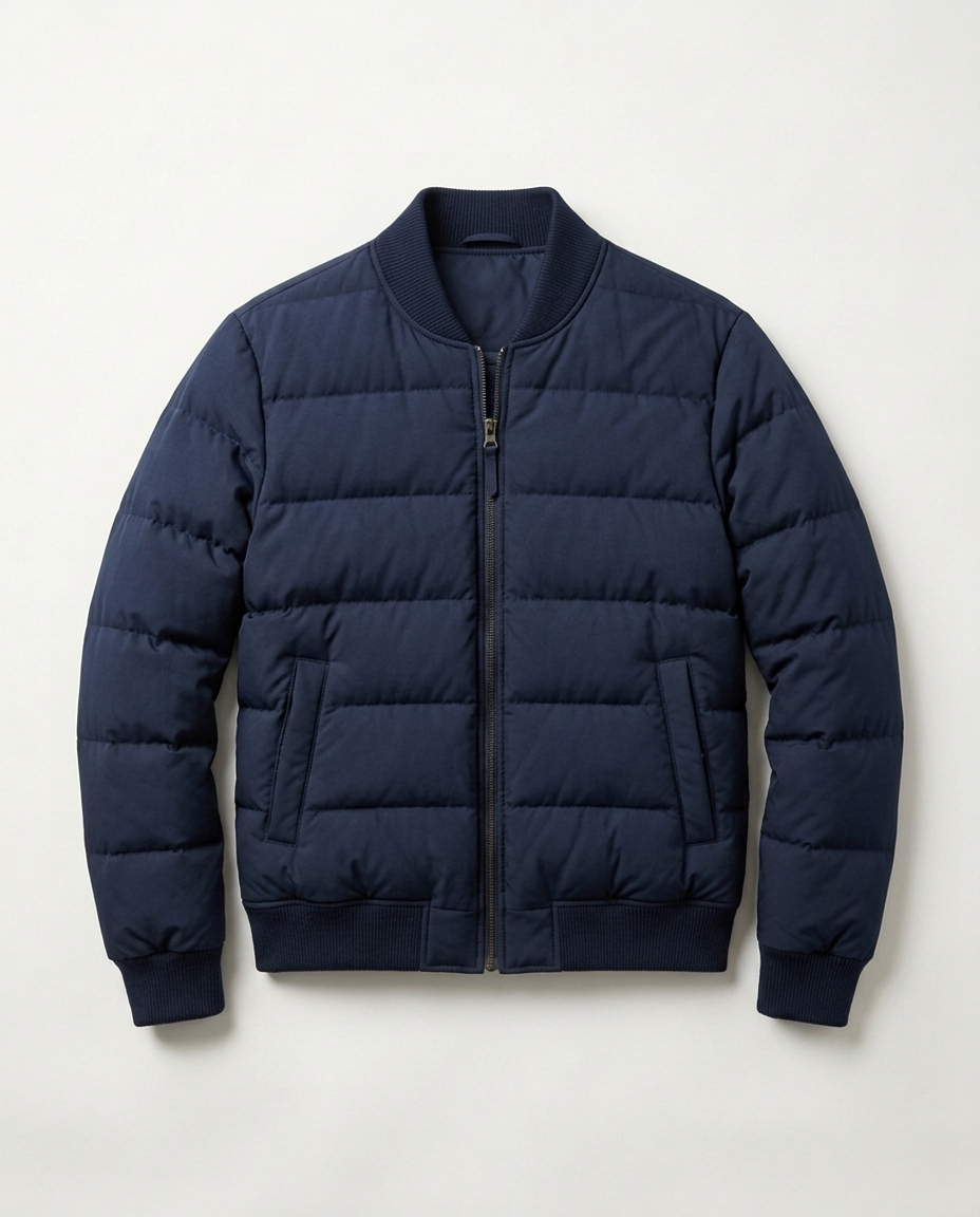 Padded Bomber Jacket Northern Harbour in navy, front view
