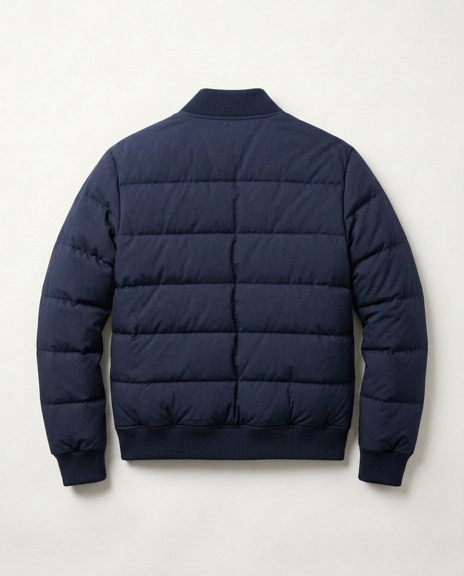 Padded Bomber Jacket Northern Harbour in navy, back view